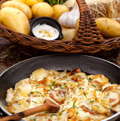 Recette de truffade à la tome fraîche de Cantal