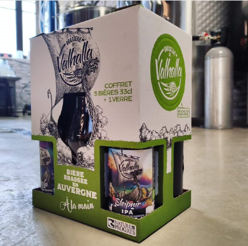 Coffret 5 bières et verre